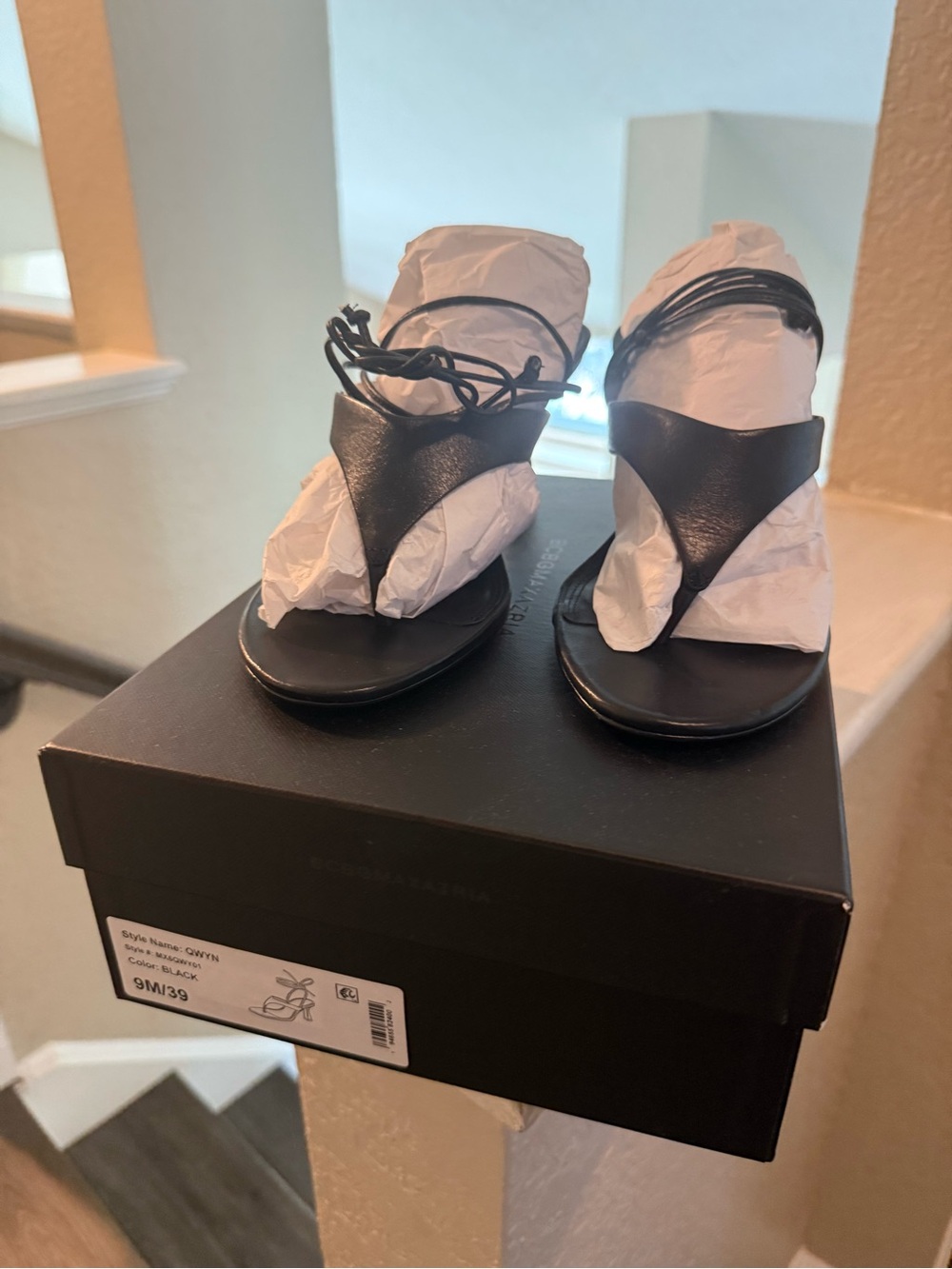 BCBG Max Azria Wrap-Ankle Thong Heels - Picture 5 of 6